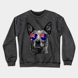 Australian Dog Flag Sunglasses Australia Shades Patriotic Owner Lover Crewneck Sweatshirt